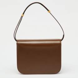 Pre Owned Celine Brown Leather Medium Classic Box Shoulder Bag
