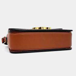 Pre Owned Celine Black Brown PVC Triumph Bag Tin