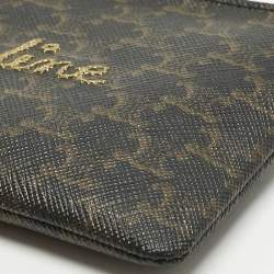 مملوكة مسبقًا Celine Brown Triomphe Coated Canvas Embroidered Coin Purse 