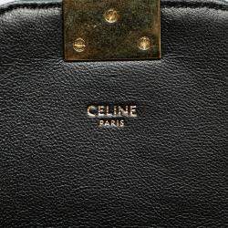 Pre Owned Celine Black Medium Quilted Calfskin C Crossbody