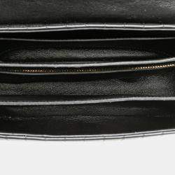 Pre Owned Celine Black Medium Quilted Calfskin C Crossbody