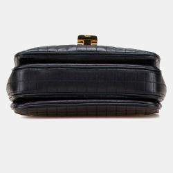 Pre Owned Celine Black Medium Quilted Calfskin C Crossbody