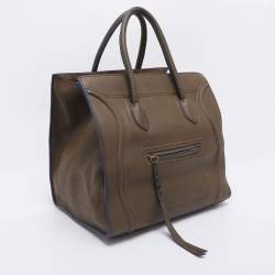 Pre Owned Celine Etoupe Leather Large Phantom Luggage Tote