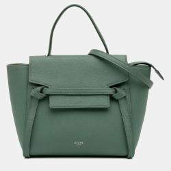 Pre Owned Celine Green Nano Grained Calfskin Belt Bag