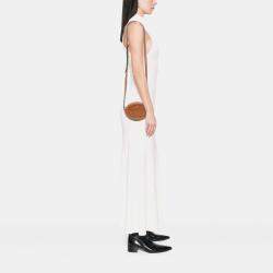 Pre Owned Celine Brown Small Calfskin Cuir Triomphe Oval Crossbody