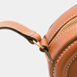 Pre Owned Celine Brown Small Calfskin Cuir Triomphe Oval Crossbody