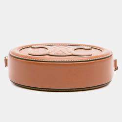 Pre Owned Celine Brown Small Calfskin Cuir Triomphe Oval Crossbody
