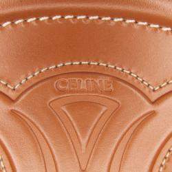 Pre Owned Celine Brown Small Calfskin Cuir Triomphe Oval Crossbody