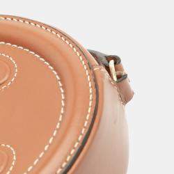 Pre Owned Celine Brown Small Calfskin Cuir Triomphe Oval Crossbody