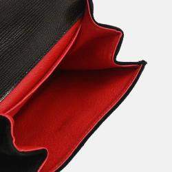 Pre Owned Celine Embossed Black Suede Leather Shoulder Bag