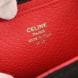 Pre Owned Celine Embossed Black Suede Leather Shoulder Bag