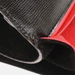 Pre Owned Celine Embossed Black Suede Leather Shoulder Bag