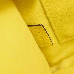 Pre Owned Celine Nano Luggage Yellow Leather Tote Bag