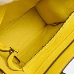 Pre Owned Celine Nano Luggage Yellow Leather Tote Bag