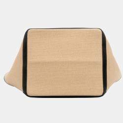 مملوكة مسبقًا حقيبة يد سيليين كاباس كبيرة قماش مربع عمودي بيج/أسو د