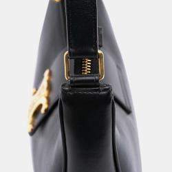 Pre Owned Celine Black Medium Calfskin Triomphe Ava Shoulder Bag