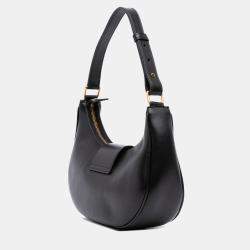 Pre Owned Celine Black Medium Calfskin Triomphe Ava Shoulder Bag
