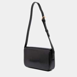 Pre Owned Celine Black Shiny Calfskin Claude Shoulder Bag