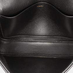 Pre Owned Celine Black Shiny Calfskin Claude Shoulder Bag