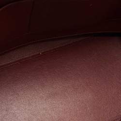 Pre Owned Celine Burgundy/Red Leather and Suede Medium Trapeze Top Handle Bag