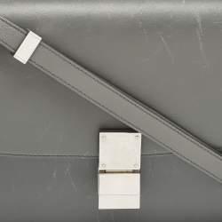 Pre Owned Celine Grey Leather Medium Classic Box Shoulder Bag