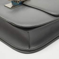 Pre Owned Celine Grey Leather Medium Classic Box Shoulder Bag