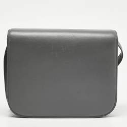 Pre Owned Celine Grey Leather Medium Classic Box Shoulder Bag