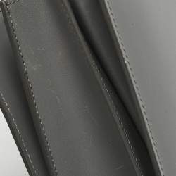 Pre Owned Celine Grey Leather Medium Classic Box Shoulder Bag