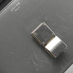 Pre Owned Celine Grey Leather Medium Classic Box Shoulder Bag