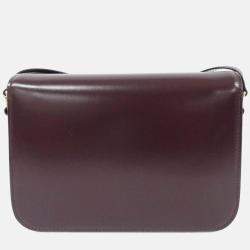 Pre Owned Celine Classic Triomphe Brown Leather Handbag