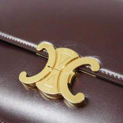 Pre Owned Celine Classic Triomphe Brown Leather Handbag