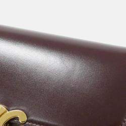 Pre Owned Celine Classic Triomphe Brown Leather Handbag