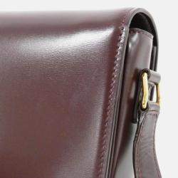 Pre Owned Celine Classic Triomphe Brown Leather Handbag