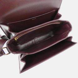 Pre Owned Celine Classic Triomphe Brown Leather Handbag