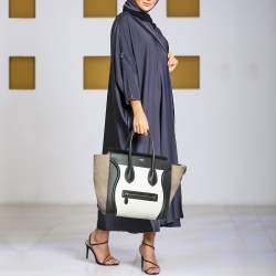 Pre Owned Celine Tricolor Nubuck and Leather Mini Luggage Tote