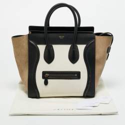 Pre Owned Celine Tricolor Nubuck and Leather Mini Luggage Tote