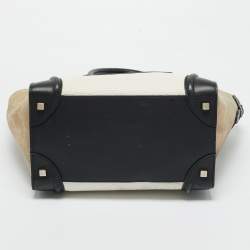 Pre Owned Celine Tricolor Nubuck and Leather Mini Luggage Tote
