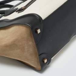 Pre Owned Celine Tricolor Nubuck and Leather Mini Luggage Tote