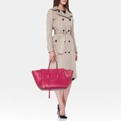 Pre Owned Celine Fuchsia Leather Medium Phantom Luggage Tote