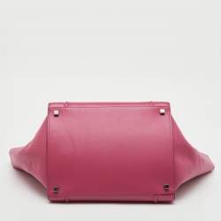 Pre Owned Celine Fuchsia Leather Medium Phantom Luggage Tote