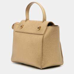 Pre Owned Celine Gold Nano Grained Calfskin Belt Bag