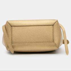 Pre Owned Celine Gold Nano Grained Calfskin Belt Bag