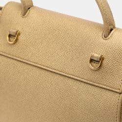 Pre Owned Celine Gold Nano Grained Calfskin Belt Bag