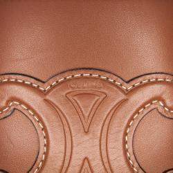 Pre Owned Celine Brown Small Calfskin Cuir Triomphe Box Bag