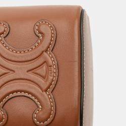 Pre Owned Celine Brown Small Calfskin Cuir Triomphe Box Bag