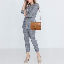 Pre Owned Celine Brown Leather Medium Classic Box Shoulder Bag