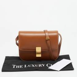 Pre Owned Celine Brown Leather Medium Classic Box Shoulder Bag