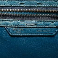 Pre Owned Celine Light Blue Python Micro Luggage Tote