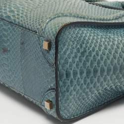 Pre Owned Celine Light Blue Python Micro Luggage Tote