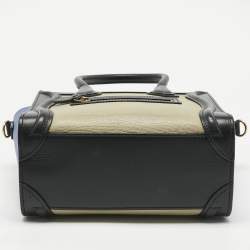 Pre Owned Celine Tricolor Leather Nano Luggage Tote